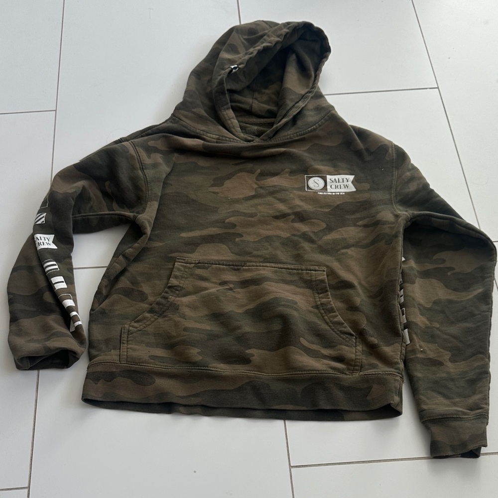 Salty Crew Camouflage Hoodie with Logo boys M